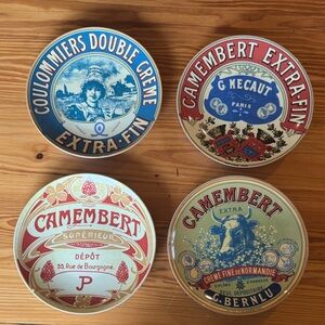 Vintage Style Cheese Label Plates Set